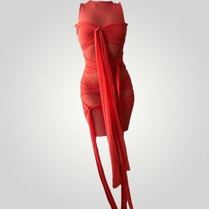 Tied Up - Red bodycon mini dress 🍒